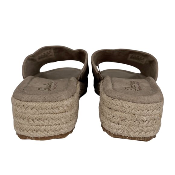 Skechers Suede Taupe Espadrilles Open Back Slip On Slide Sandal NWOT (8) - Picture 11 of 15